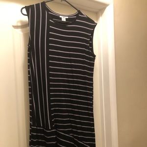 Bar III Asymetrical Sleeveless Black Tank Dress